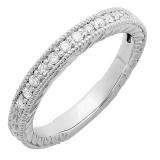 0.25 Carat (ctw) 14k White Gold Round Diamond Ladies Anniversary Wedding Ring Band Stackable