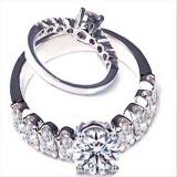 1.00 Carat (ctw) 14k White Gold Round Diamond Ladies Bridal Semi Mount Ring Set (No Center Stone)