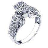 0.25 Carat (ctw) 14K White Gold Round Diamond Ladies Semi Mount Engagement Ring (No Center Stone)