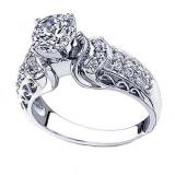 0.25 Carat (ctw) 14K White Gold Round Diamond Ladies Semi Mount Engagement Ring (No Center Stone)