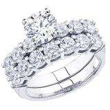 1.30 Carat (ctw) 14k White Gold Round Diamond Ladies Bridal Semi Mount Ring Set (No Center Stone)