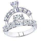 1.30 Carat (ctw) 14k White Gold Round Diamond Ladies Bridal Semi Mount Ring Set (No Center Stone)