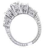 1.50 Carat (ctw) 14k White Gold Round & Baguette Diamond Ladies Bridal Engagement Ring Set with Matching Band