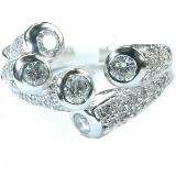 0.75 Carat (ctw) 14k White Gold Round Diamond Ladies Cocktail Right Hand Ring 3/4 CT