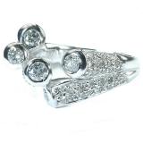 0.75 Carat (ctw) 14k White Gold Round Diamond Ladies Cocktail Right Hand Ring 3/4 CT