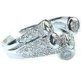0.75 Carat (ctw) 14k White Gold Round Diamond Ladies Cocktail Right Hand Ring 3/4 CT