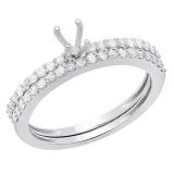 0.50 Carat (ctw) 14k White Gold Round Diamond Ladies Bridal Semi Mount Engagement Ring (No Center Stone)