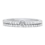 0.50 Carat (ctw) 14k White Gold Round Diamond Ladies Bridal Semi Mount Engagement Ring (No Center Stone)