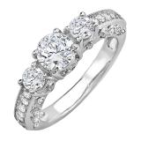 0.75 Carat (ctw) 14k White Gold Round Diamond Ladies Bridal Semi Mount Engagement Ring (No Center Stone)