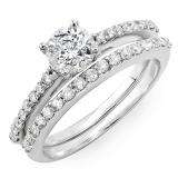 0.35 Carat (ctw) 14k White Gold Round Diamond Ladies Bridal Engagement Ring Set (No Center Stone)
