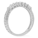 0.55 Carat (ctw) 14k White Gold Princess Diamond Ladies Anniversary Wedding Band Stackable Ring