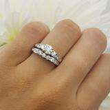 1.15 Carat (ctw) 14k White Gold Round Diamond Ladies Bridal Engagement Ring Matching Band Set