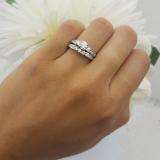 1.15 Carat (ctw) 14k White Gold Round Diamond Ladies Bridal Engagement Ring Matching Band Set