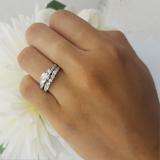 1.15 Carat (ctw) 14k White Gold Round Diamond Ladies Bridal Engagement Ring Matching Band Set