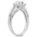 1.25 Carat (ctw) 14k White Gold Round Diamond Ladies Bridal Engagement 3 Stone Ring