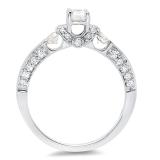 1.01 Carat (ctw) 14k White Gold Round Diamond Ladies 3 Stone Bridal Engagement Ring 1 CT