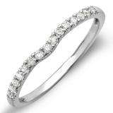 0.25 Carat (ctw) 14K White Gold Round White Diamond Anniversary Wedding Ring Matching Band 1/4 CT