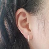 IGI CERTIFIED Round White Diamond Hoop Earrings (0.15 ctw, Color I-J, Clarity I1-I2) 14K White Gold