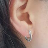 IGI CERTIFIED Round White Diamond Hoop Earrings (0.15 ctw, Color I-J, Clarity I1-I2) 14K White Gold