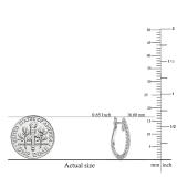 IGI CERTIFIED Round White Diamond Hoop Earrings (0.15 ctw, Color I-J, Clarity I1-I2) 14K White Gold