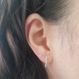 0.15 Carat (ctw) 14k White Gold Round Diamond Ladies Hoop Earrings