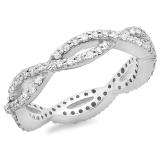 0.66 Carat (ctw) 14k White Gold Round Diamond Ladies Eternity Anniversary Wedding Band Ring