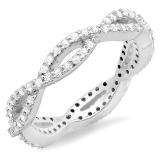 0.66 Carat (ctw) 14k White Gold Round Diamond Ladies Eternity Anniversary Wedding Band Ring