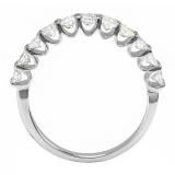 1.00 Carat (ctw) 14k White Gold Princess Diamond Ladies Anniversary Wedding Band Stackable Ring