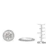 1.00 Carat (ctw) 14k White Gold Princess Diamond Ladies Anniversary Wedding Band Stackable Ring