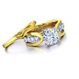 0.50 Carat (ctw) 14k Yellow Gold Brilliant Round Diamond Ladies Semi Mount Bridal Engagement Ring Set (No Center Stone)