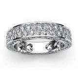 1.00 Carat (ctw) 14k White Gold Round Diamond Ladies Anniversary Eternity Wedding Band