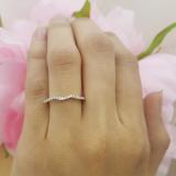 0.25 Carat (ctw) 14k White Gold Round Diamond Ladies Anniversary Wedding Band Guard Ring 1/4 CT