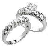 0.75 Carat (ctw) 14k White Gold Round Diamond Ladies Bridal Semi Mount Ring Set (No Center Stone)