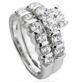 0.75 Carat (ctw) 14k White Gold Round Diamond Ladies Bridal Semi Mount Ring Set (No Center Stone)