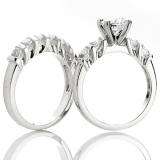0.75 Carat (ctw) 14k White Gold Round Diamond Ladies Bridal Semi Mount Ring Set (No Center Stone)