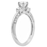 0.40 Carat (ctw) 14k White Gold Round Diamond Ladies Bridal Semi Mount Ring (No Center Stone)