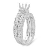0.75 Carat (ctw) 14K White Gold Round Diamond Ladies Bridal Engagement Ring Semi Mount Set 3/4 CT (No Center Stone)