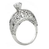 0.90 Carat (ctw) 14k White Gold Round Diamond Ladies Bridal Semi Mount Ring (No Center Stone)