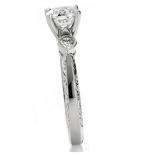 0.80 Carat (ctw) 14k White Gold Round & Pear Diamond Ladies Bridal Ring Engagement