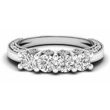 0.70 Carat (ctw) 10K White Gold Round Diamond Ladies Anniversary Wedding Stackable Band Ring 3/4 CT