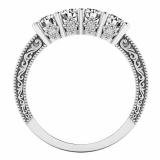 0.70 Carat (ctw) 10K White Gold Round Diamond Ladies Anniversary Wedding Stackable Band Ring 3/4 CT