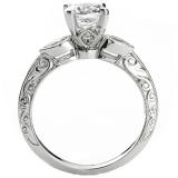0.33 Carat (ctw) 14K White Gold Round & Pear Diamond Ladies Bridal Vintage Engagement Semi Mount Ring 1/3 CT (No Center Stone)