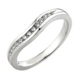 0.20 Carat (ctw) 14K White Gold Round Diamond Ladies Anniversary Wedding Band Guard Ring 1/5 CT