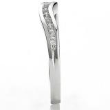 0.20 Carat (ctw) 14K White Gold Round Diamond Ladies Anniversary Wedding Band Guard Ring 1/5 CT