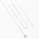 Box Chain 14 Karat White Gold 18 inch Necklace