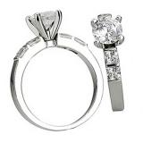 0.40 Carat (ctw) 14k White Gold Princess Diamond Ladies Bridal Semi Mount Engagement Ring (No Center Stone)