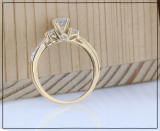 1.00 Carat (ctw) 10K Yellow Gold Round Diamond Ladies 3 Stone Bridal Engagement Ring 1 CT