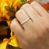 0.20 Carat (ctw) 10K White Gold Round Diamond Ladies Stackable Anniversary Wedding Contour Band Guard Ring 1/5 CT