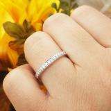 0.20 Carat (ctw) 10K White Gold Round Diamond Ladies Stackable Anniversary Wedding Contour Band Guard Ring 1/5 CT