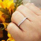 0.20 Carat (ctw) 10K White Gold Round Diamond Ladies Stackable Anniversary Wedding Contour Band Guard Ring 1/5 CT
